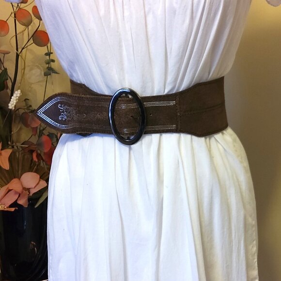 VTG NWOT NOA NOA Vintage Belts Camel Light Brown Genuine Leather Suede Belt - Picture 6 of 13